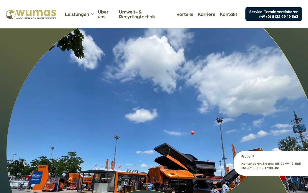 Preview of the Wumas website